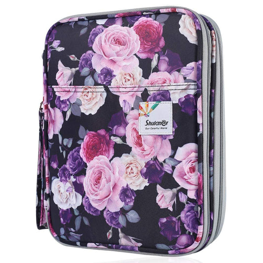 Shulaner Colored Pencil Case Slot Holds 192 Pencils or 144 Gel Pens with Zipper Closure Large