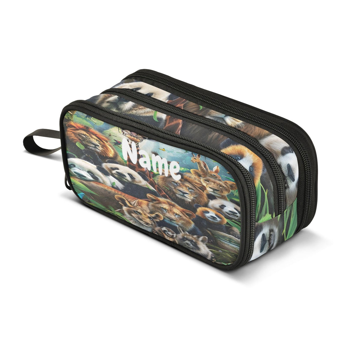 BOENLE Custom Animals Pencil Case Box Boys Girls Personalized Name Large Pencil Pouch Stationery