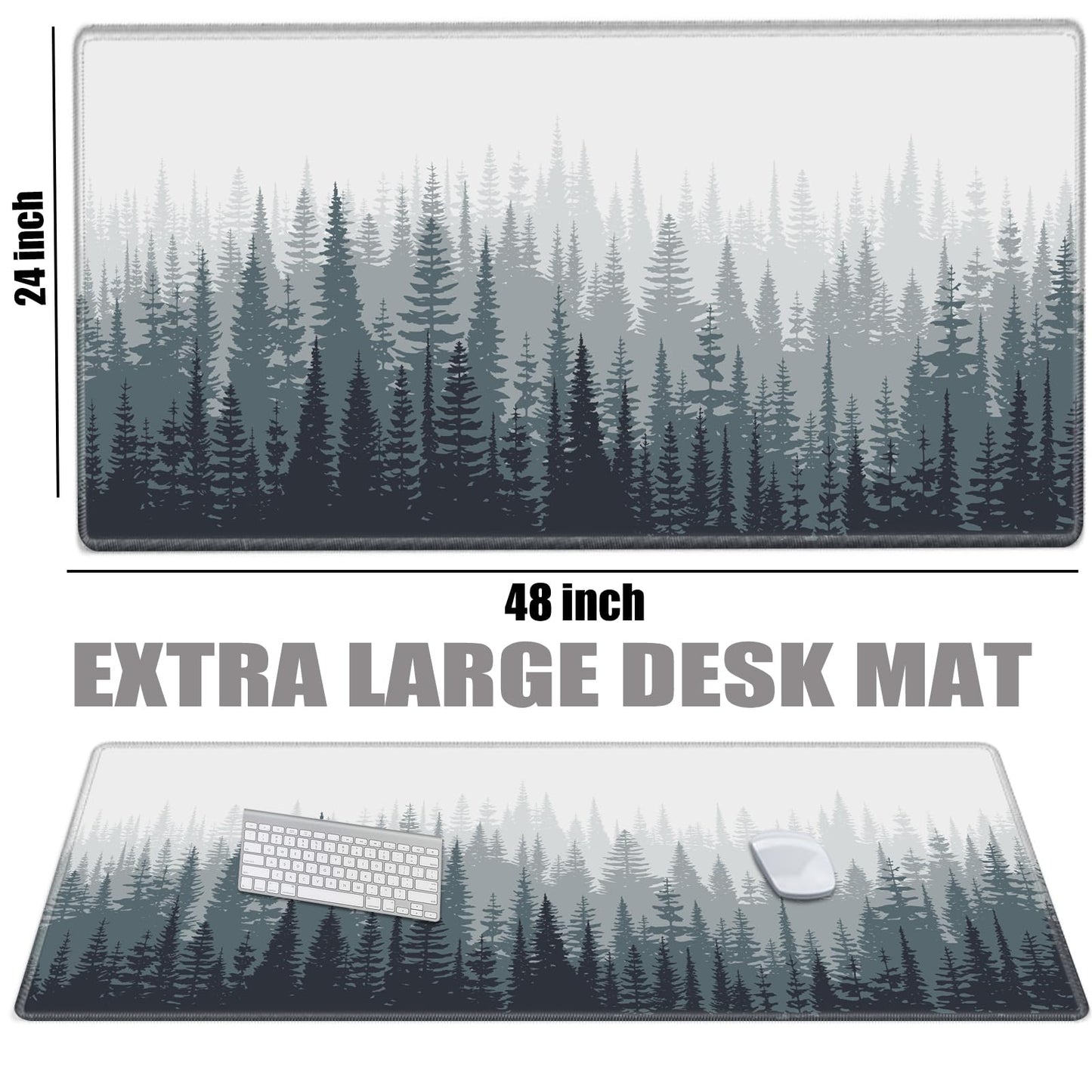 48x24 Mouse Pad Giant Forest Desk Mat Large Mousepad Gaming Mouse Mat Huge Oversized Desk Pad XXXL
