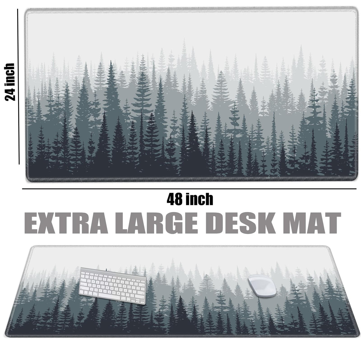 48x24 Mouse Pad Giant Forest Desk Mat Large Mousepad Gaming Mouse Mat Huge Oversized Desk Pad XXXL