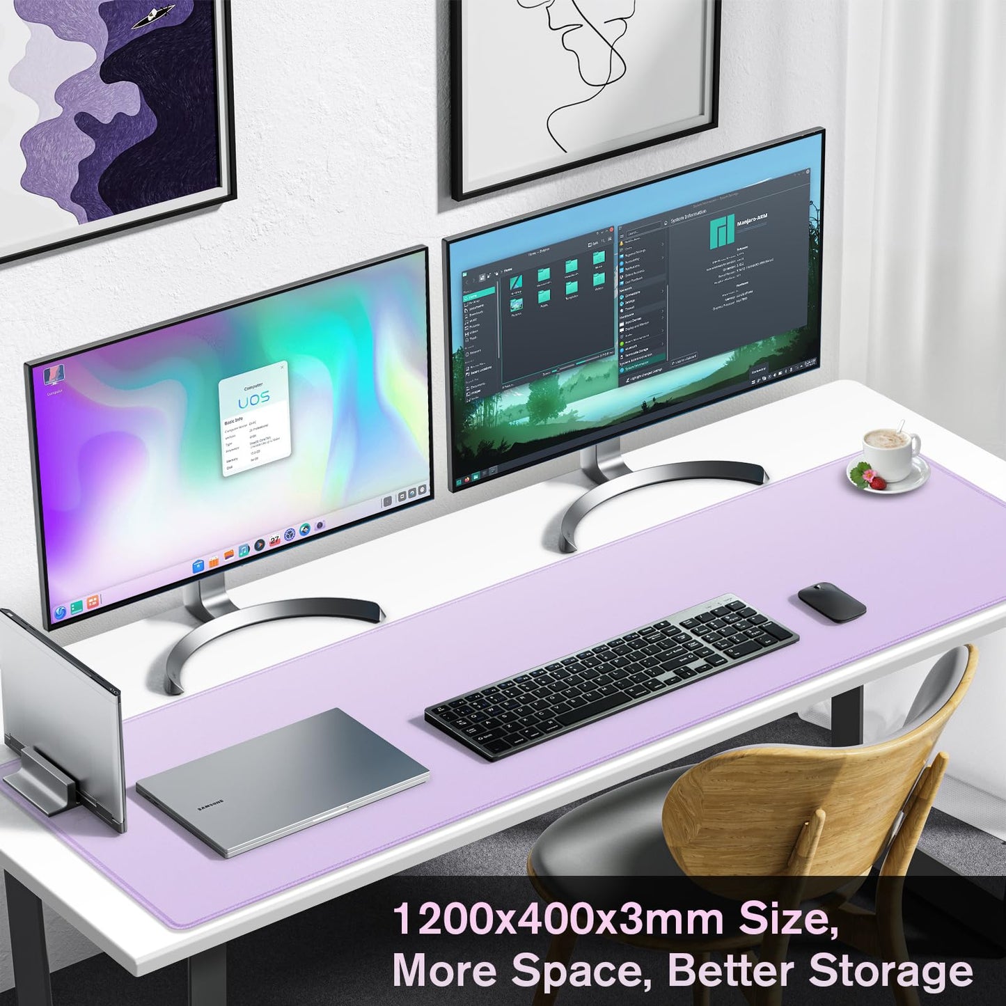 Canjoy Large Desk Mat, 47.2"x15.7" Full Size Desk Pad Big Computer Mousepad