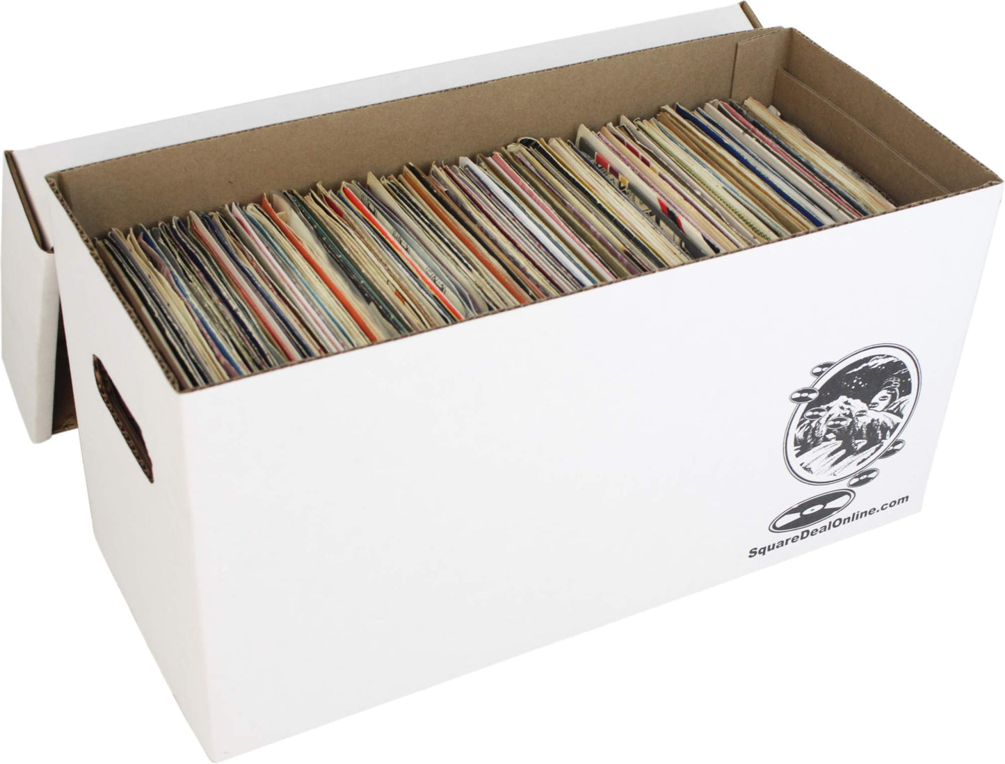 Durable Set of 5 - 7 inch Vinyl Record Storage Boxes - Sturdy Cardboard Construction with Removable