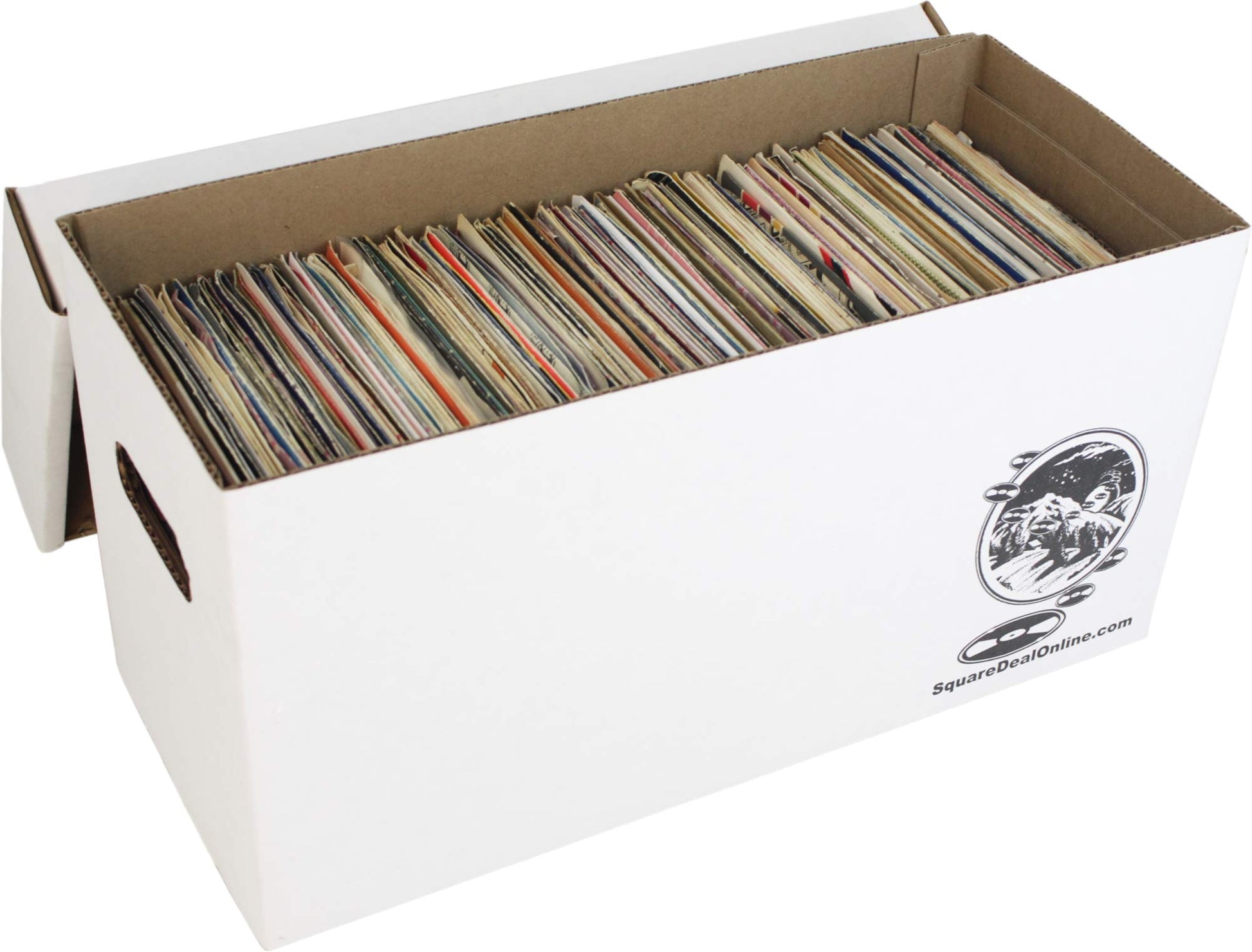 Durable Set of 5 - 7 inch Vinyl Record Storage Boxes - Sturdy Cardboard Construction with Removable