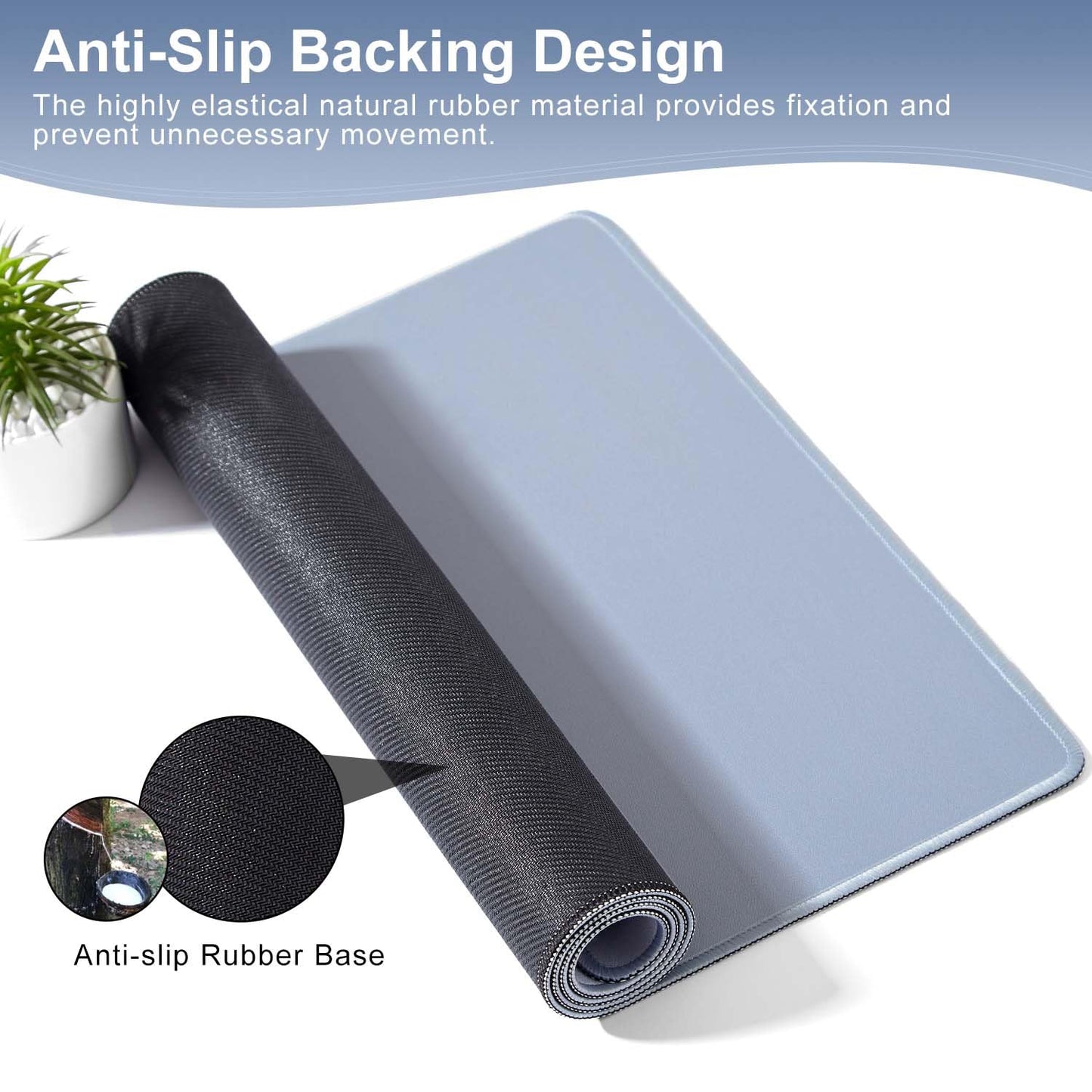 DOBAOJIA Mouse Pad Gray, Mouse and Keyboard Combo Pad XXL 31.5” x 15.8”