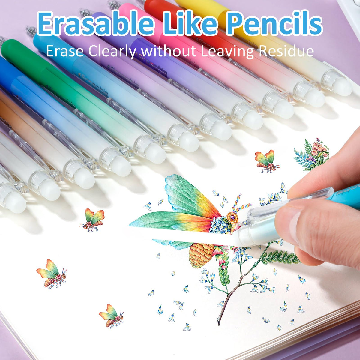 Solati 36 Colors Erasable Gel Pens, Fine Point 0.7mm Colored Erasable Pens, Make Mistakes