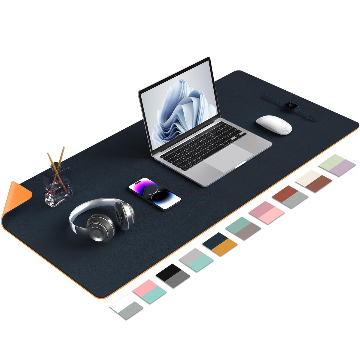 Aothia Double-Sided PU Leather Desk Pad - Non-Slip Large Mouse Pad & Desk Mat for Office, Home