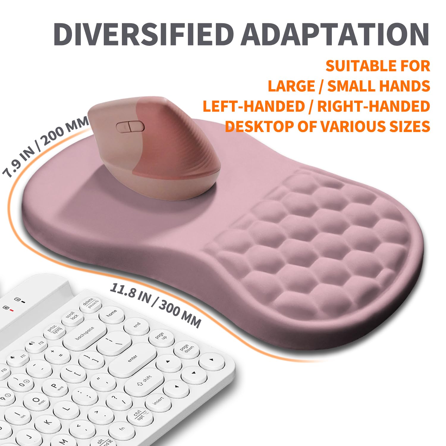 Armanza Ergonomic Joint Wrist Support Mouse Pad with Memory Foam Cushion Massage Bump, Carpal