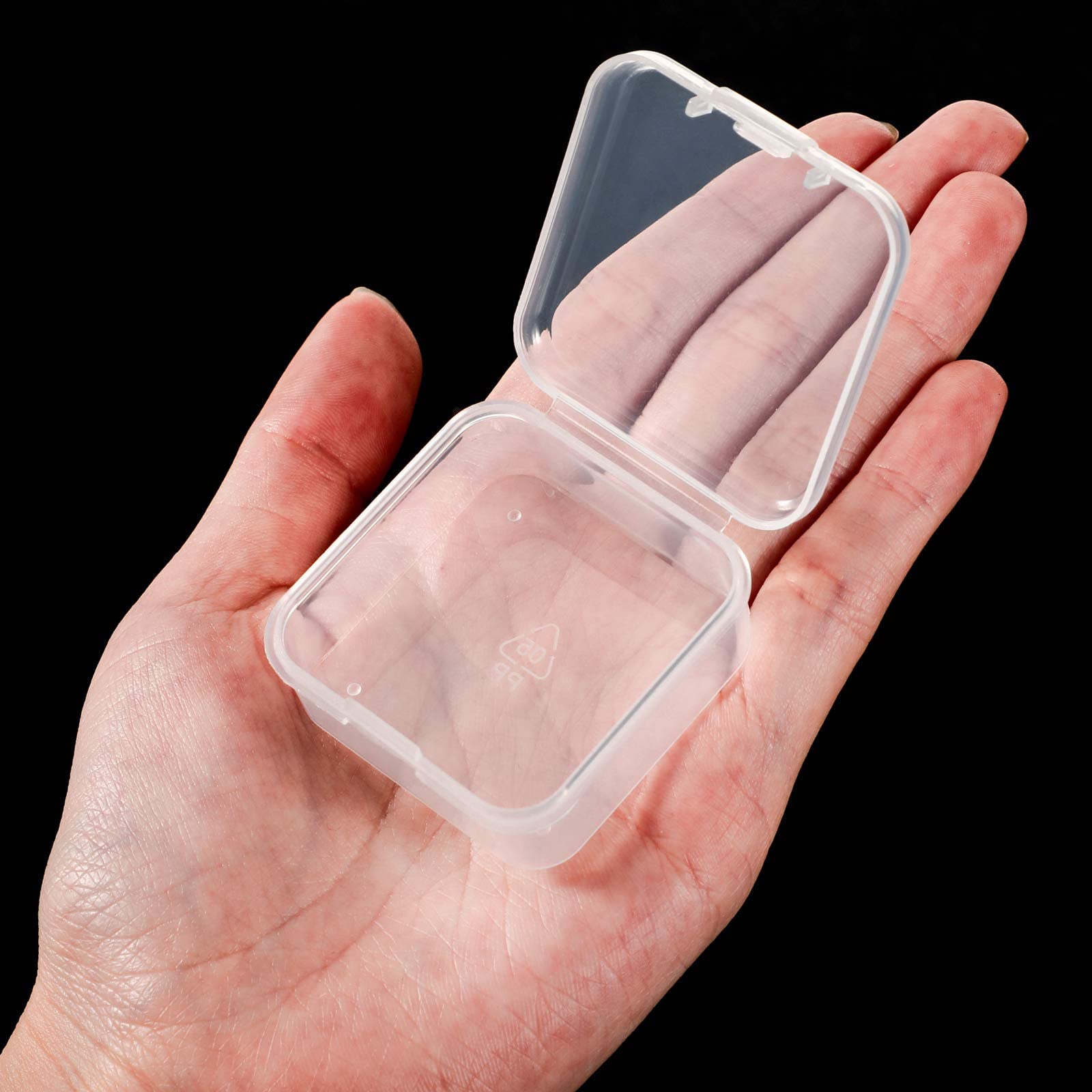 Jetec 120 Pieces Small Clear Plastic Storage Box, 1.7 x 1.7 x 0.8 Inch