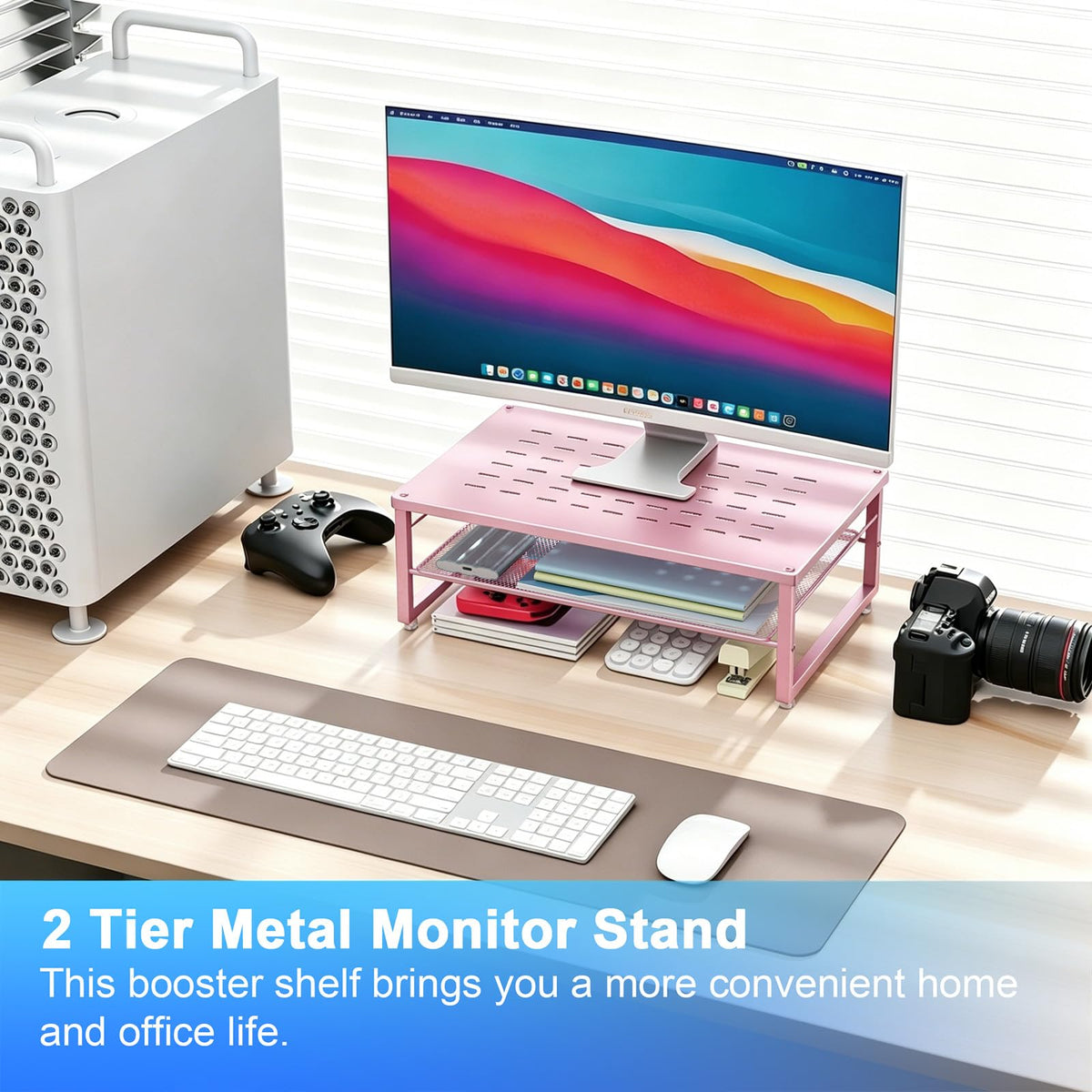 gianotter 2-Tier Metal Monitor Stand Riser