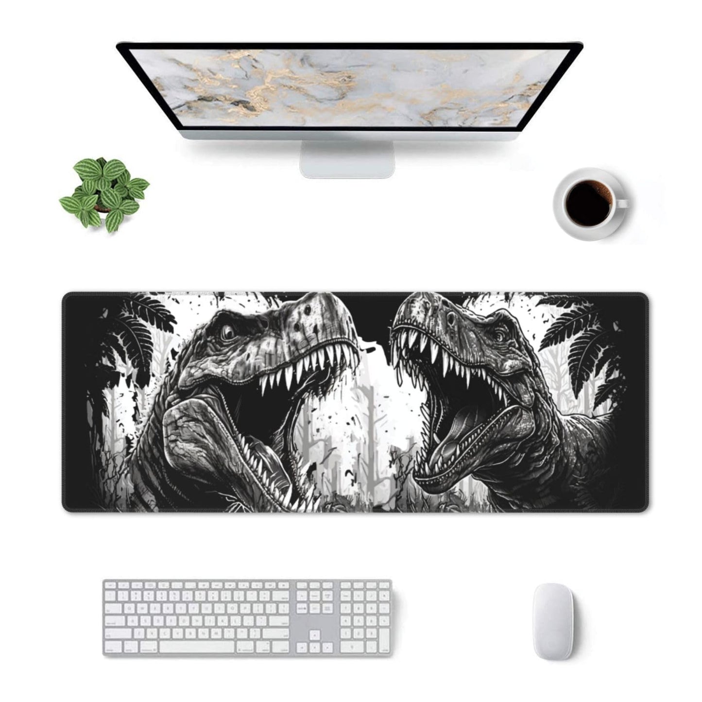 Dinosaur Mouse Pad XL Large Mousepad Non Slip Rubber Base Desk Mat for Laptop Computer Gaming 31.5"