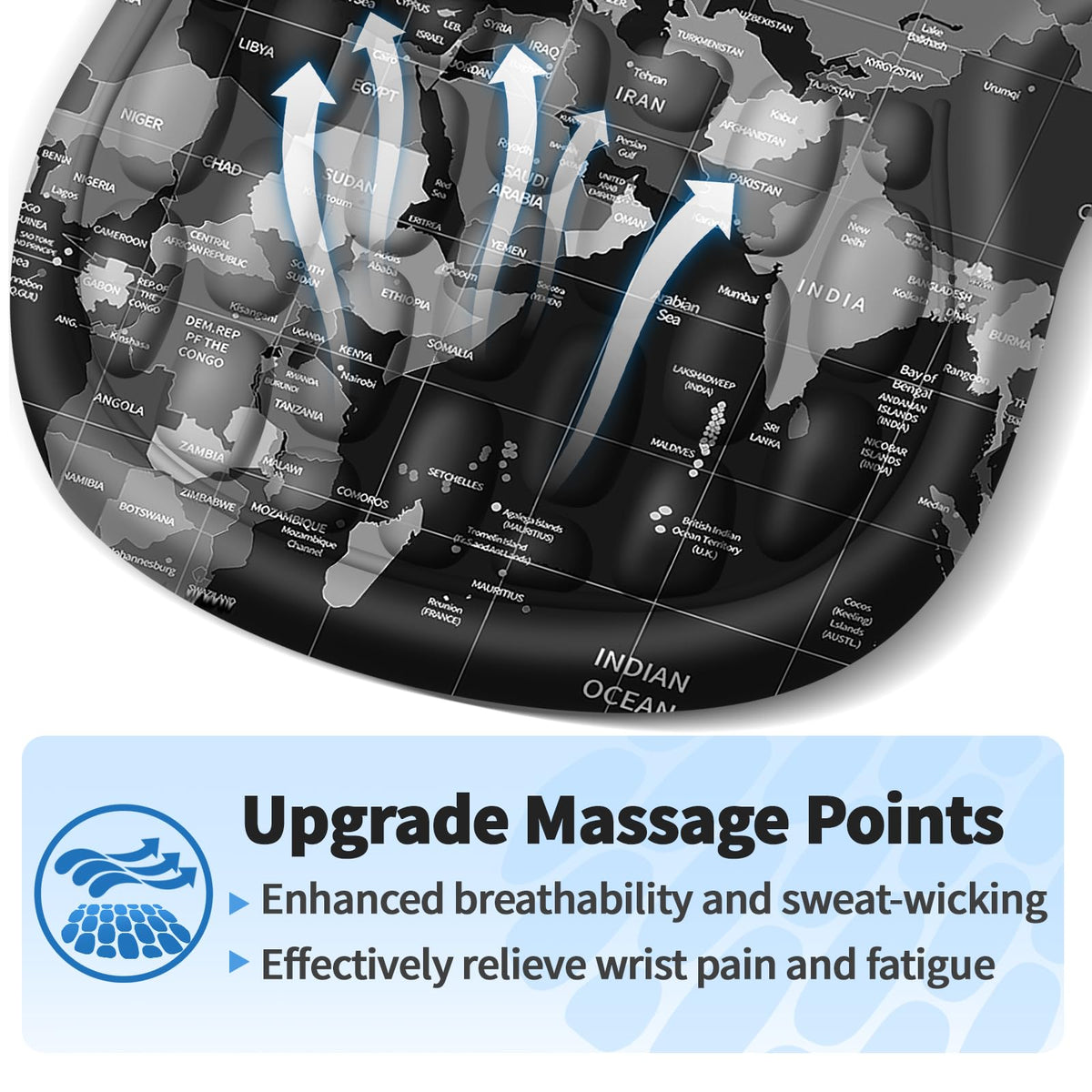 YIWEI Ergonomic Mouse Pad with Wrist Rest for Carpal Tunnel Pain Relief