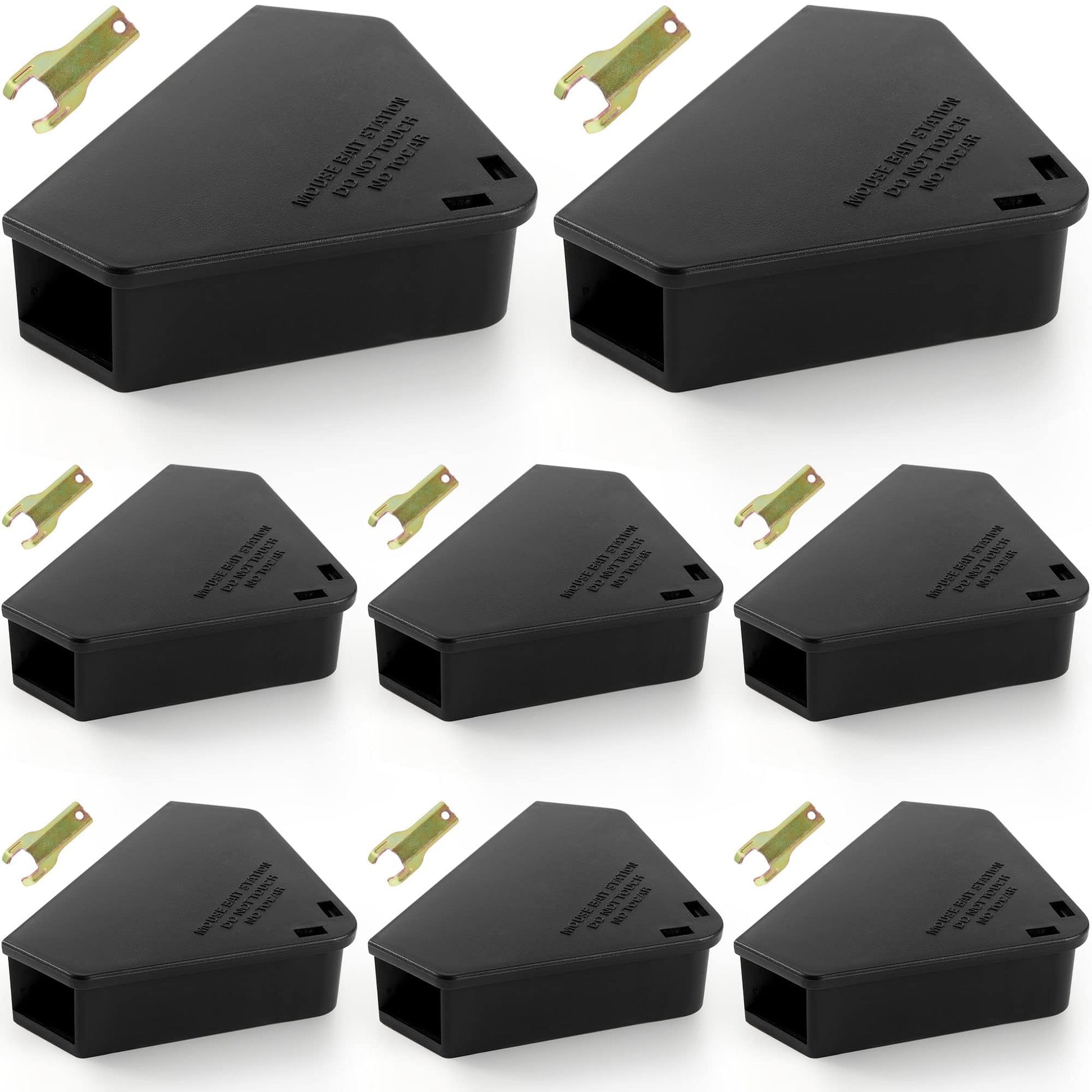Mixrug 8 Pack Mouse Bait Stations with 8 Keys, Outdoor Rodent Box Station for Mice Small Rats
