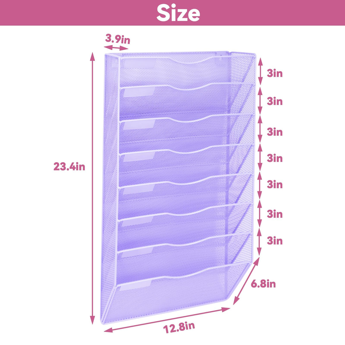 ideallife 8 Pockets Mesh Wall File Holder Organizer Office Hanging File Folder Magazine Rack