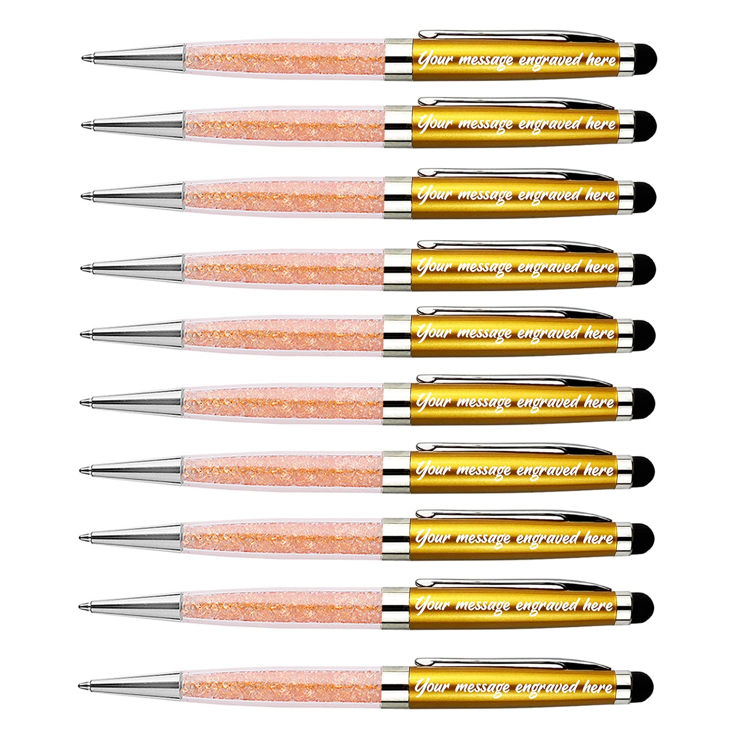 Personalized Fancy Pens with Stylus Tip - Gift for Business Men 10 Pens/Box