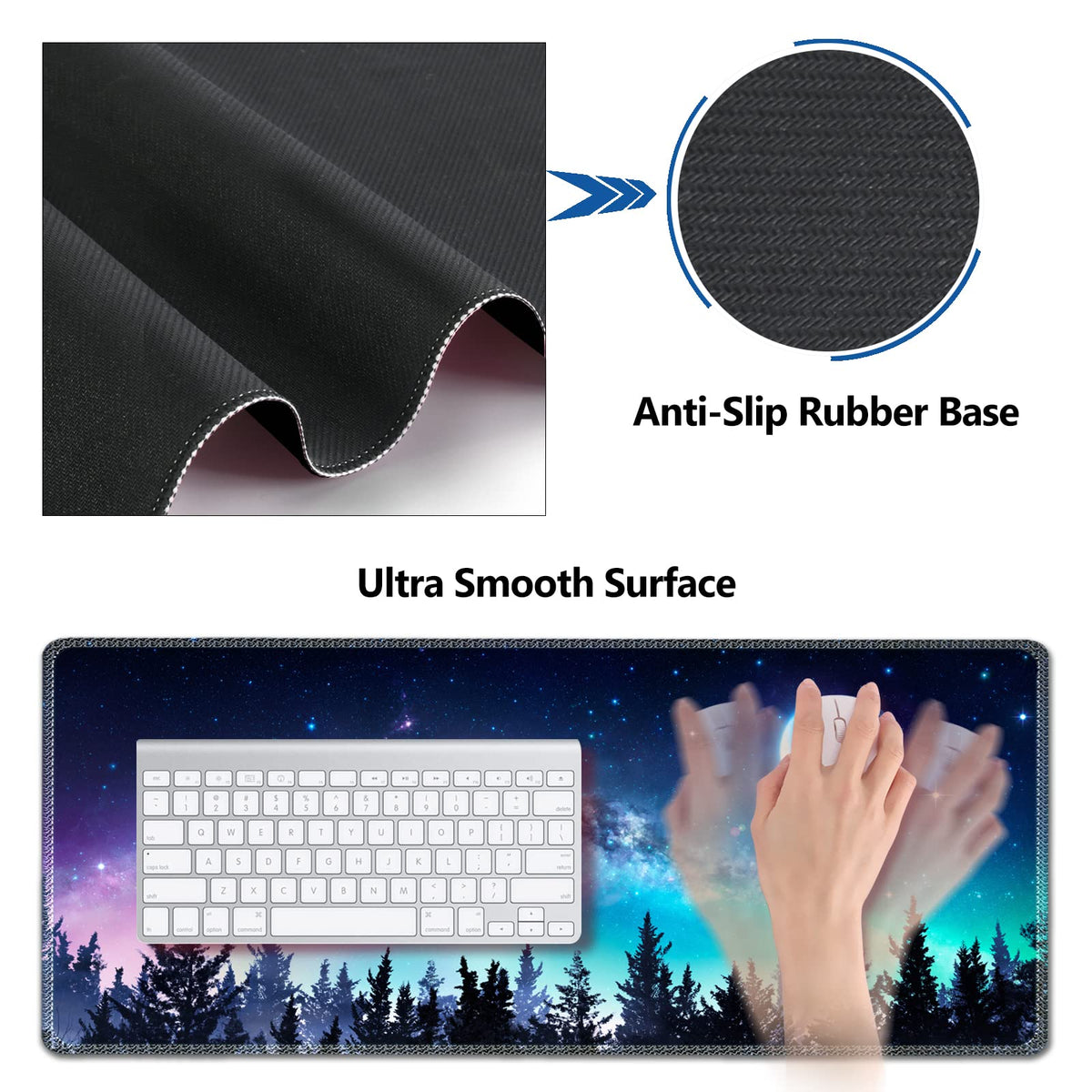 AIMSA Large Gaming Mouse Pad Set, Keyboard Wrist Rest Support + Extended Mouse Pad + Mouse Wrist