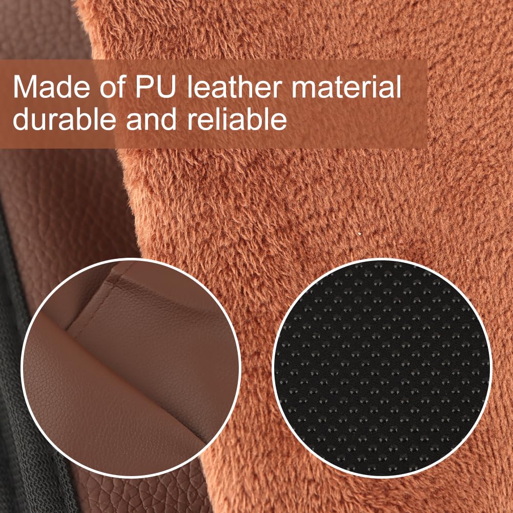 Anti-Slip PU Leather Velvet Sofa Couch Chair Armrest Soft Caddy Organizer Holder with 5 Pockets for