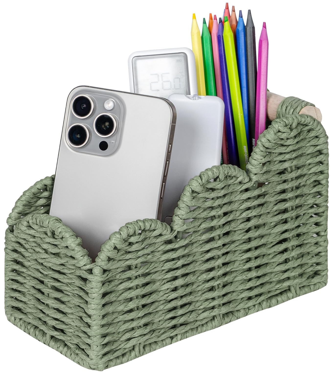 CubesLand Bedside Table Desk Organizer Caddy, Remote Pen&Pencil Holder Cup