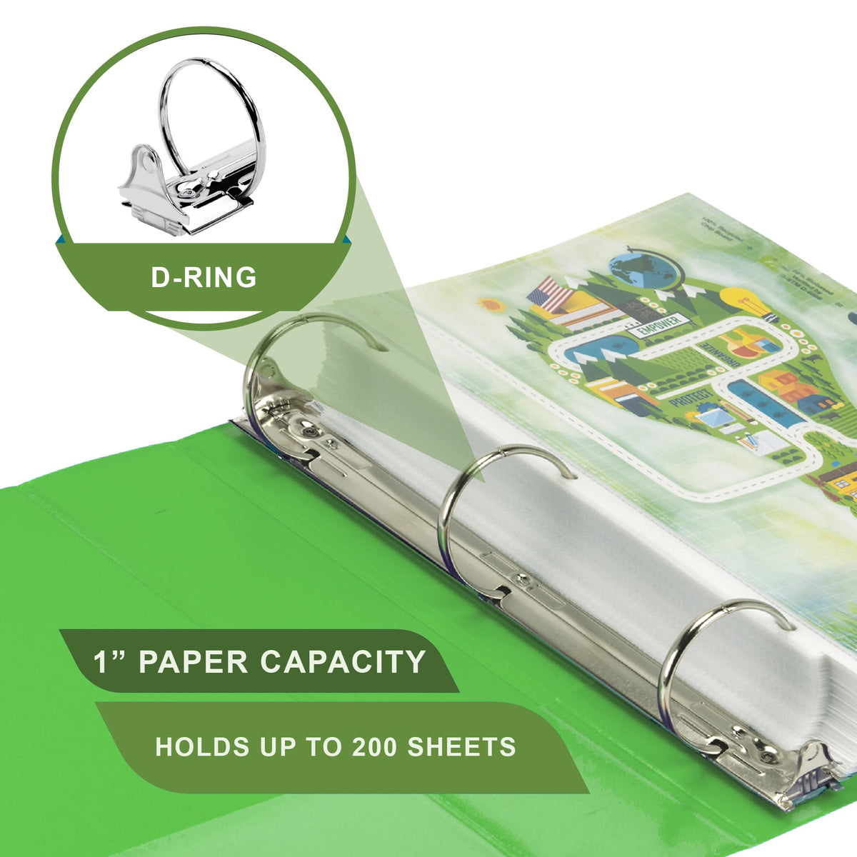 Samsill Plant-Based 2 Inch Durable Round Ring, View Binder, Eco-Friendly, USDA Certified Biobased