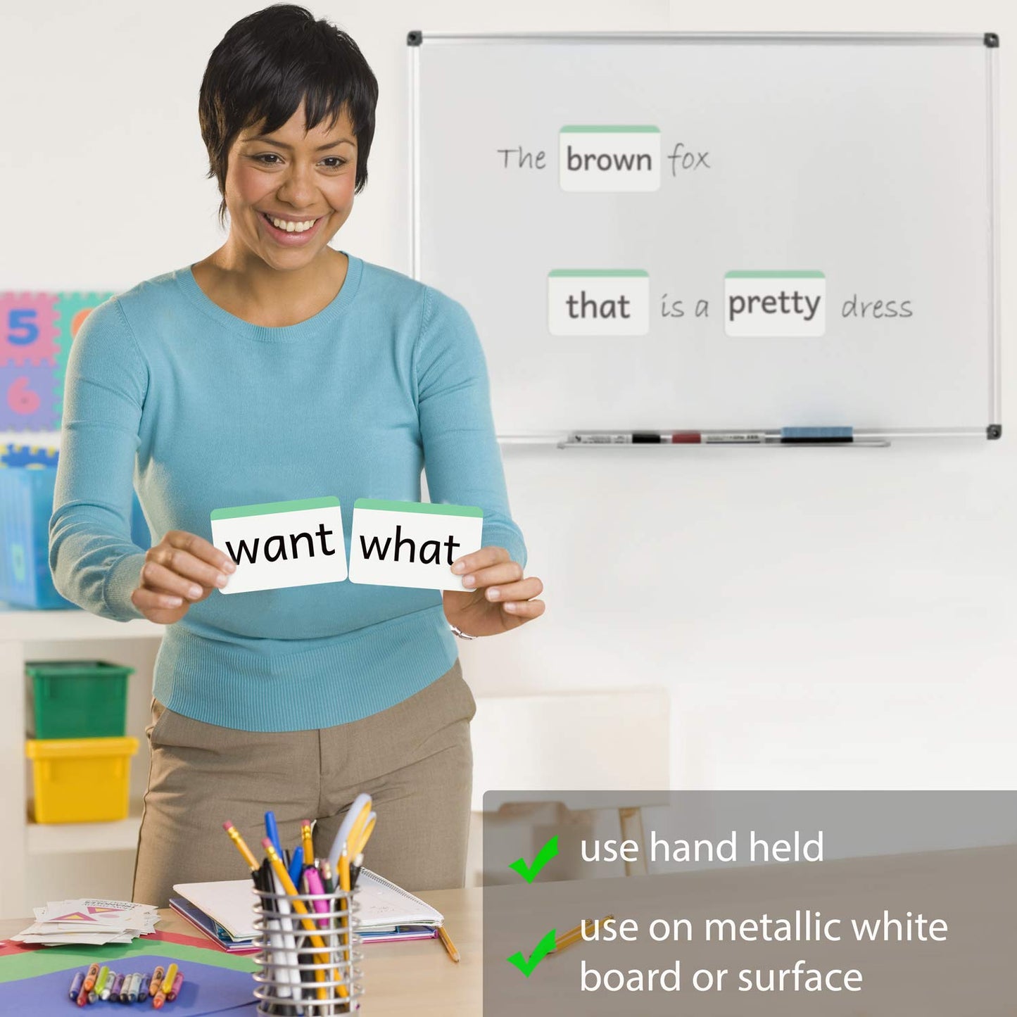 Attractivia Kindergarten Sight Words Magnetic Flash Cards - 52 Sturdy Large Dolch Cards for