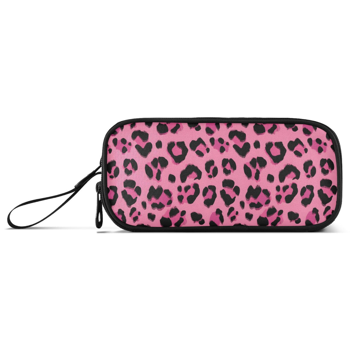 BOENLE Hot Pink Black Leopard Print Pencil Case Box Boys Girls Large Pencil Pouch Zipper