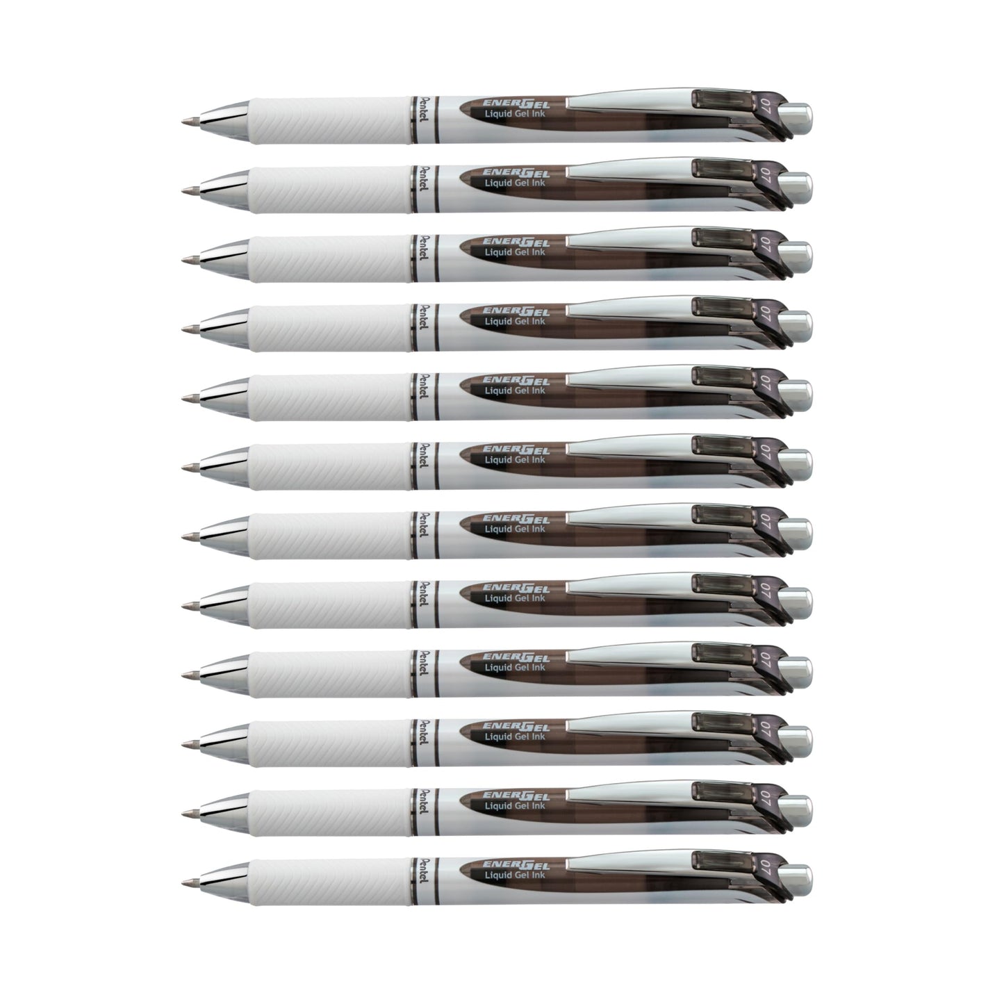 Pentel EnerGel Pearl Deluxe RTX Retractable Liquid Gel Pen, (0.7mm), Accent, Black Ink, Box of 12