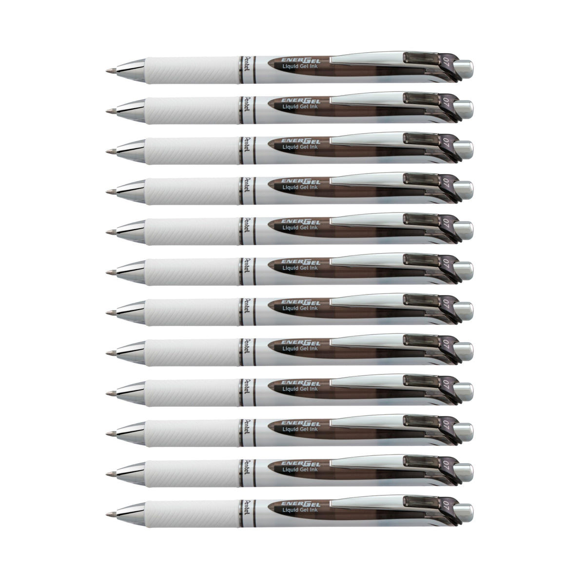 Pentel EnerGel Pearl Deluxe RTX Retractable Liquid Gel Pen, (0.7mm), Accent, Black Ink, Box of 12