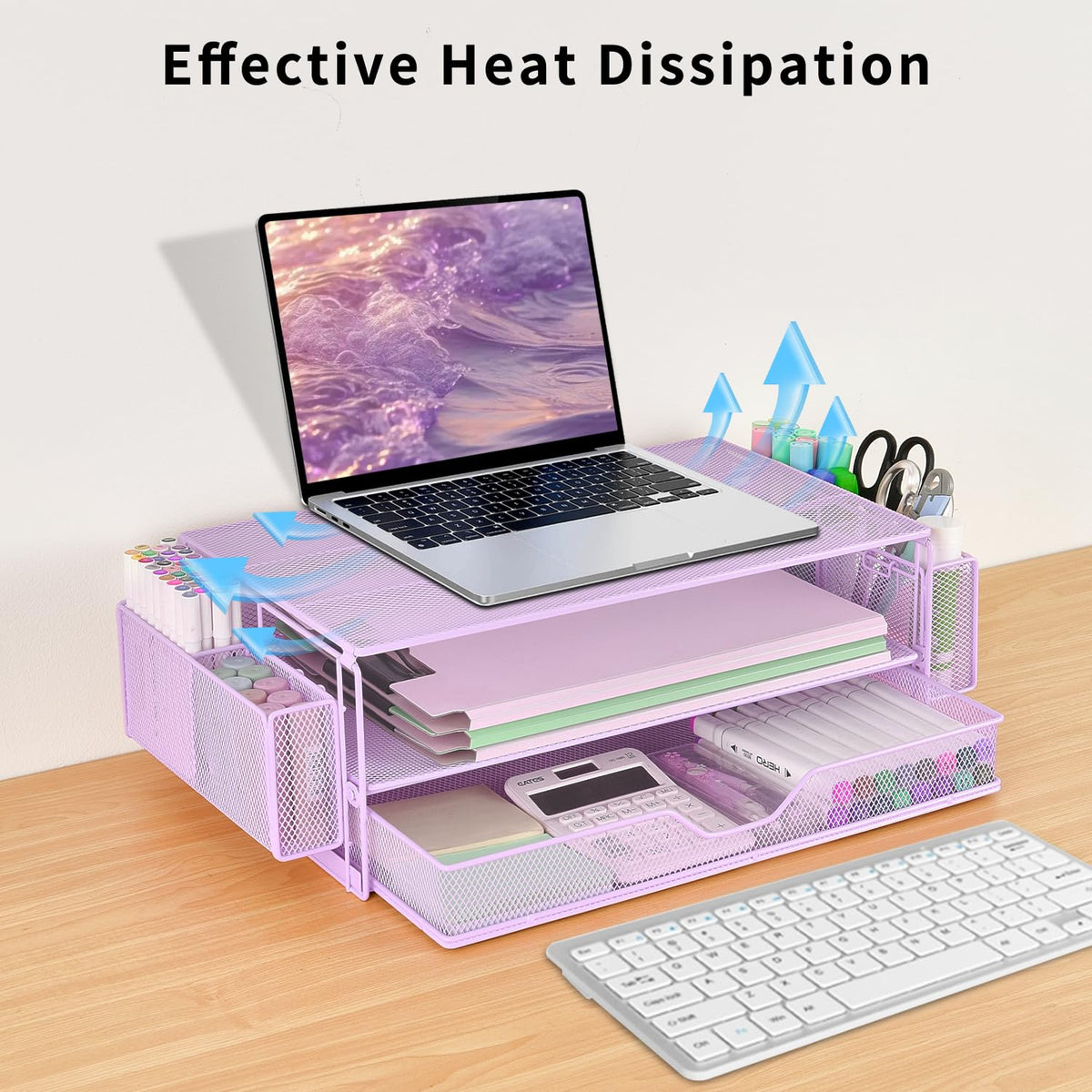 AUPSEN Computer Monitor Stands Riser，2-Tier Desk Organizers and Accessories, Office Desk
