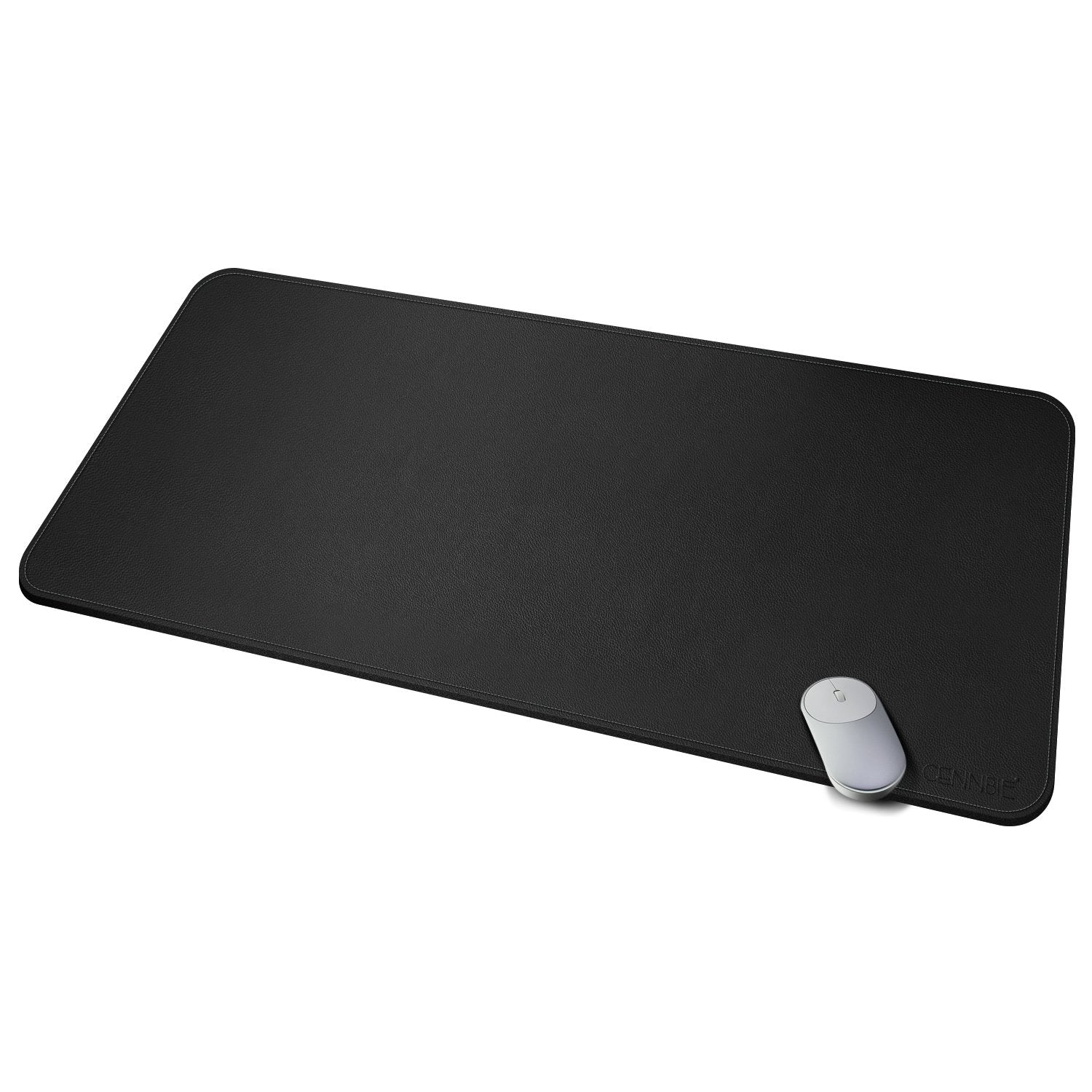 CENNBIE Leather Desk Mat Protector, 39.3" x 19.6" Large Mouse Pad(Black)