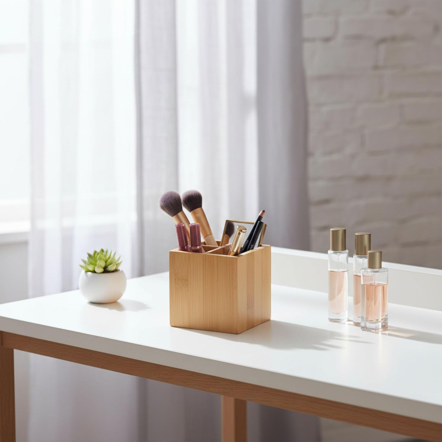 OSCO Bamboo Square Pen Pot