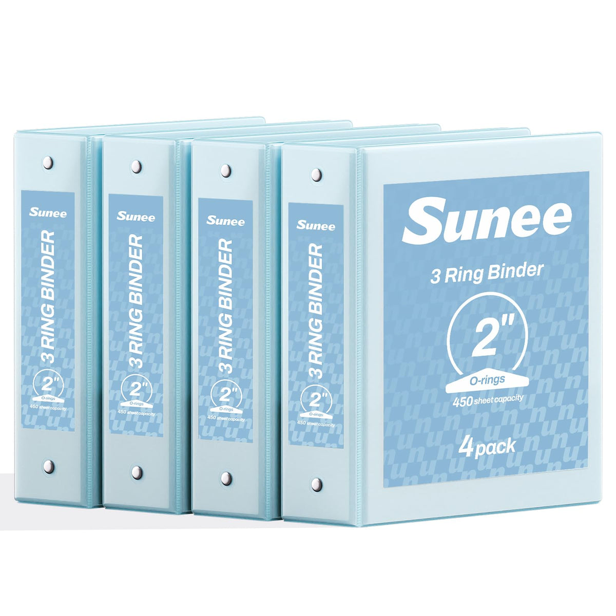 SUNEE 3 Ring Binders 2 Inch 4 Pack, Clear View Binder Three Ring PVC-Free (Fit 8.5x11 Inches) for