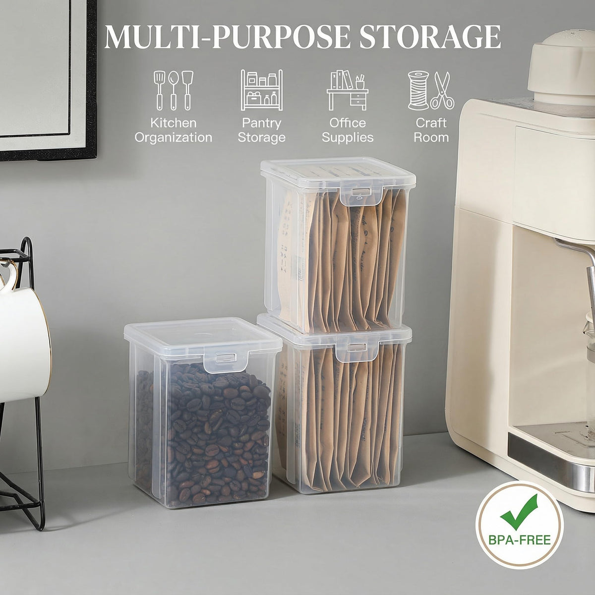 Swuj 10 Pack Deep Clear Square Storage Box, Craft & Art Marker Organizer