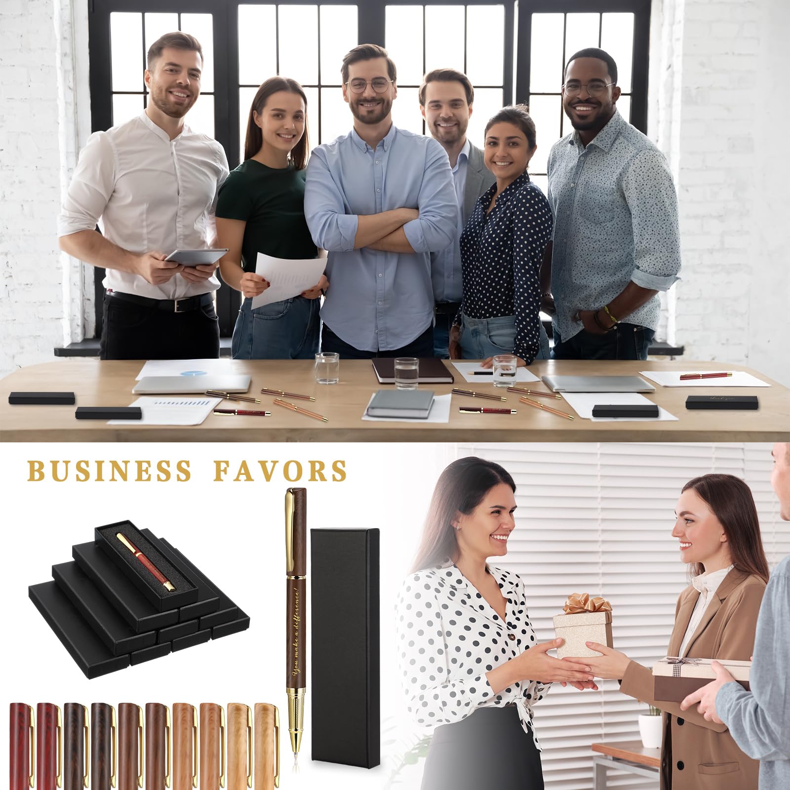 PerKoop 20 Sets Thank You Gifts Bulk Inspirational Ballpoint Pen with Box