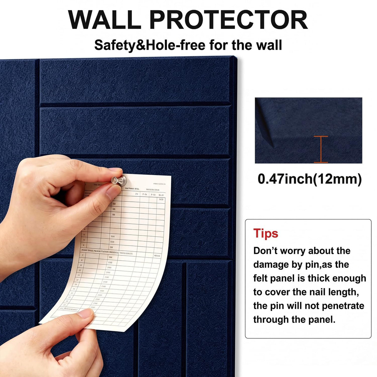 G Gamit 0.47" Thick Felt Wall Tiles 48"x36" Cork Board Alternative 12 Pack 11.81"x11.81"Felt