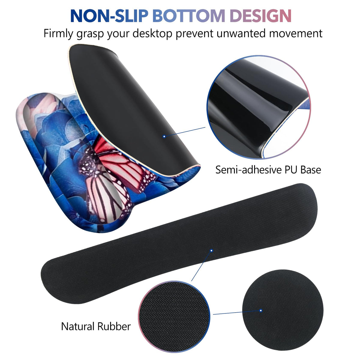 AIMSA Wrist Rest Support Mouse Pad Ergonomic, Memory Foam Keyboard Wrist Rest Set Non-Slip Easy