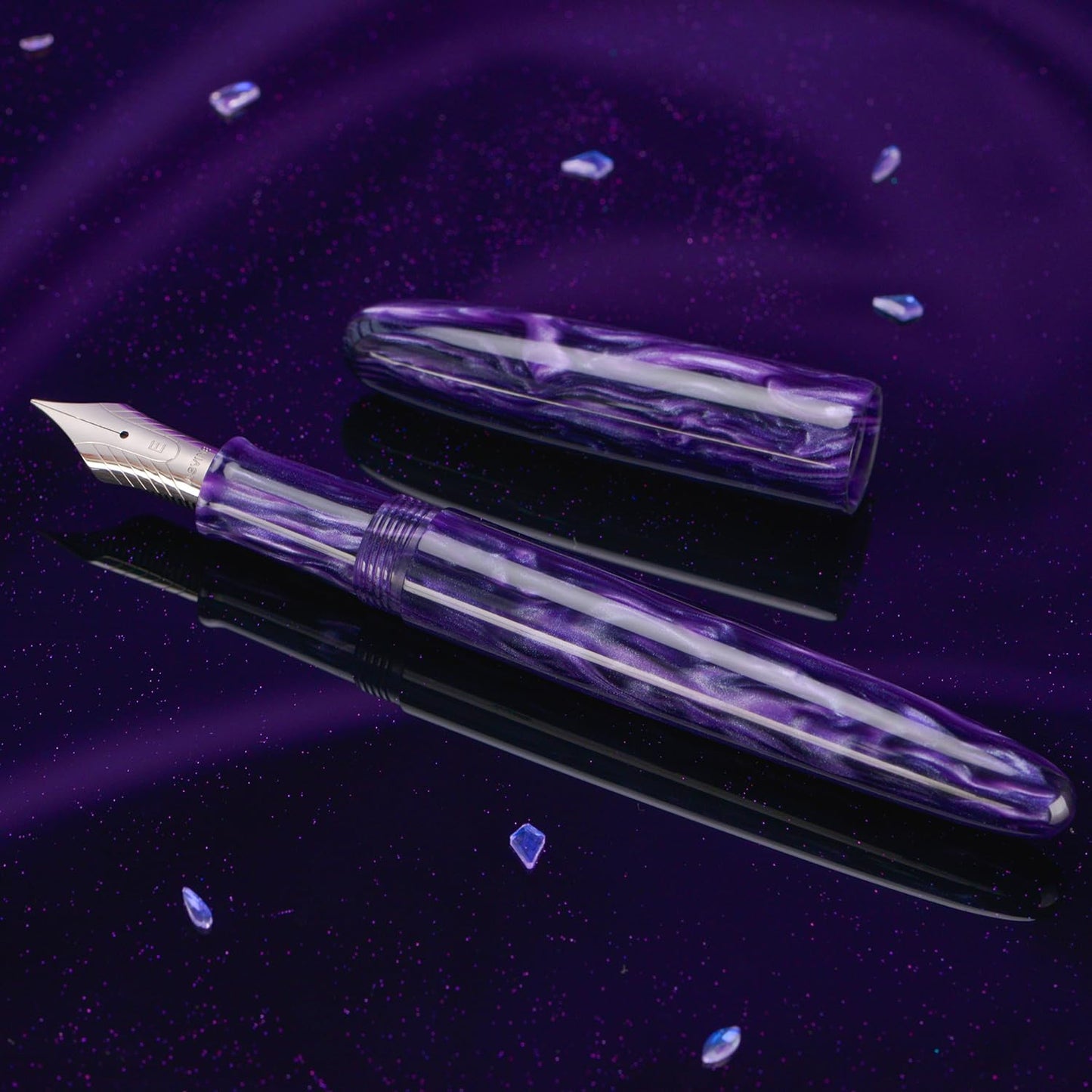 Asvine C80 Fountain Pen #8 Extra Fine Nib Large Handcraft Pen with Converter Pen Box Collection Set
