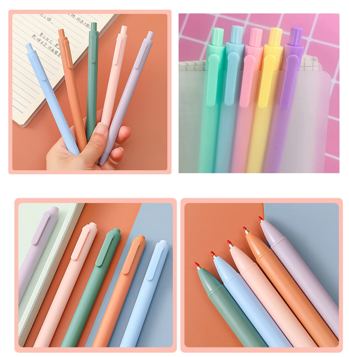 YYaaloa 70pcs Cute Pens Black Gel Ink Pens Retractable 0.5mm Gel Pens Bullet Point Nice Gifts Fun