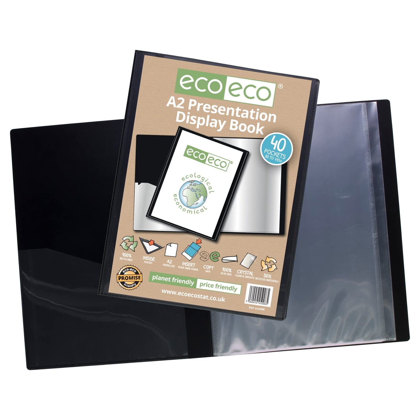 eco-eco A2 50% Recycled 40 Pocket Presentation Display Book