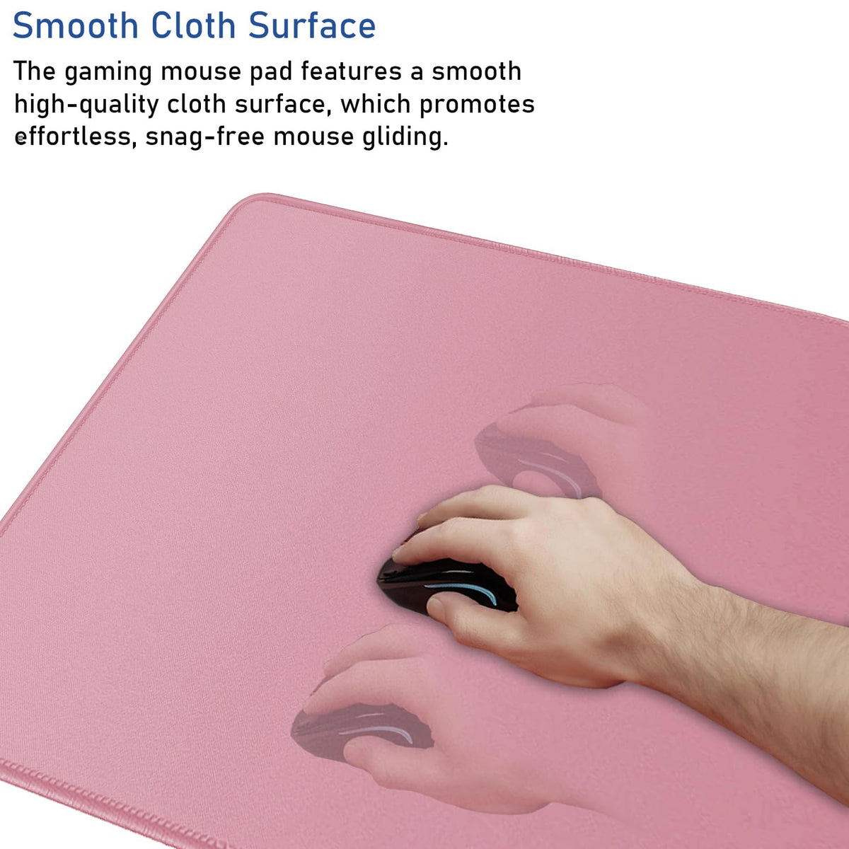 Large Mouse Pad with Stitched Edges, Durable Non-Slip Natural Rubber Base