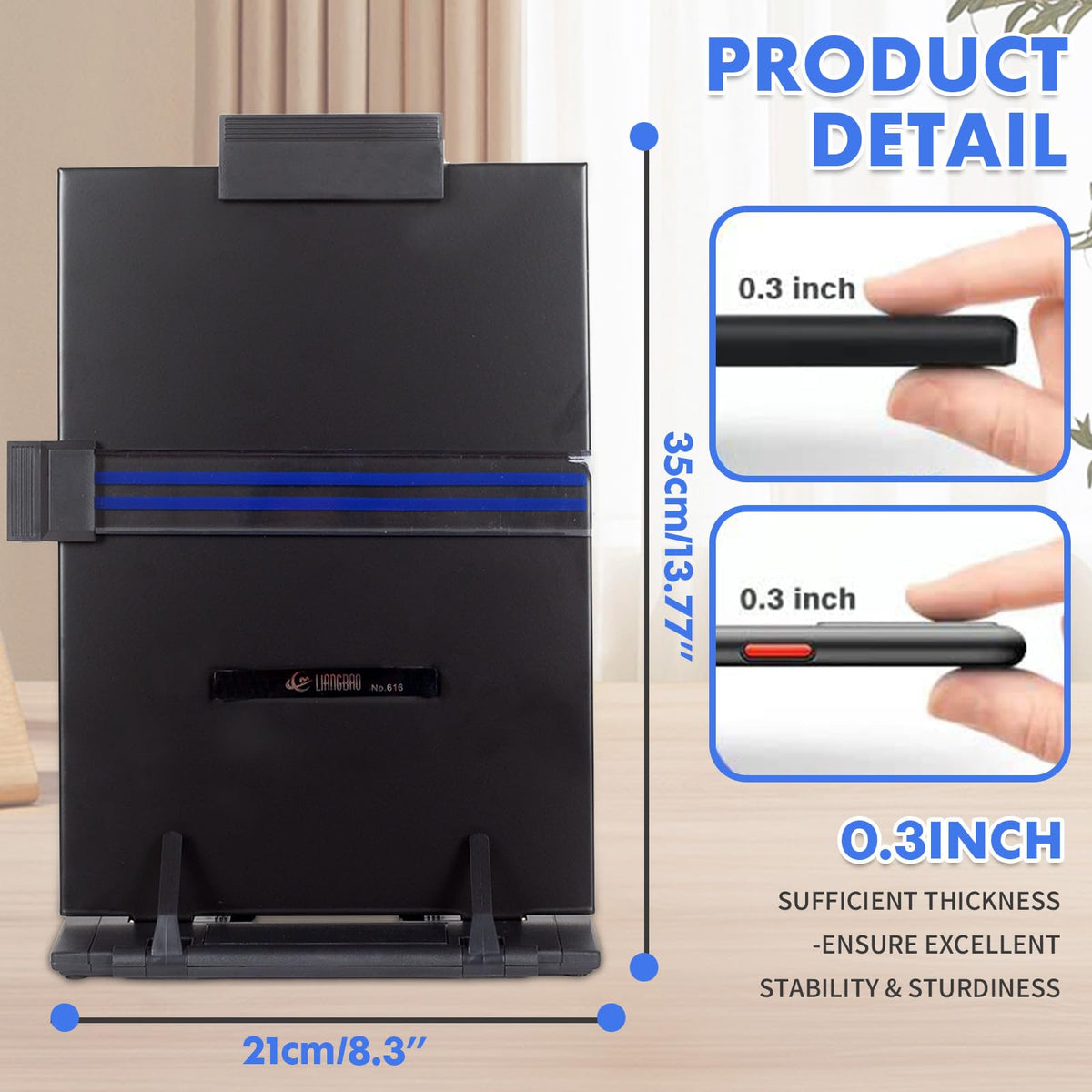 Barelove Desktop Document Holder Paper Stand with 7 Adjustable Positions, Relieve Eyes and Neck