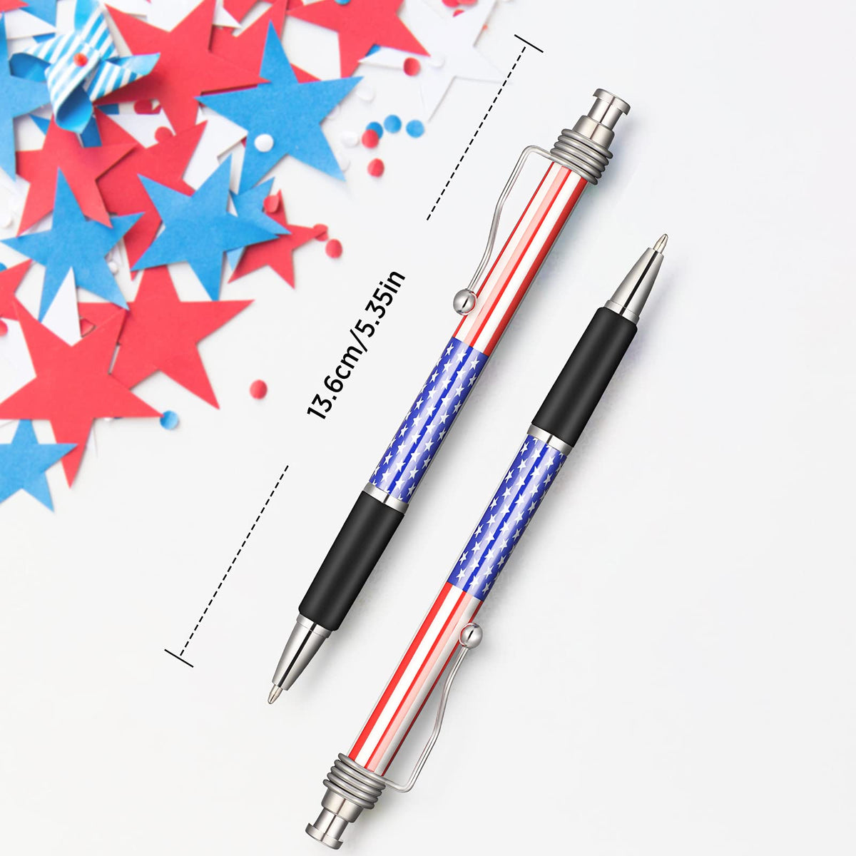Tenare 32 Pcs American Flag Ballpoint Pen USA Patriotic Themed 1.0 mm Independence Day 250th