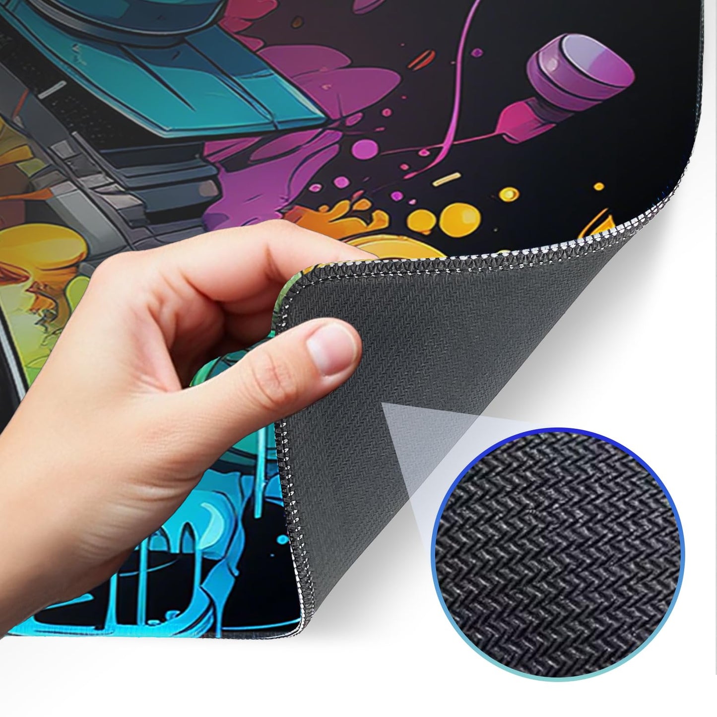 Gaming Mouse Pad, Large Mouse Pad, Waterproof Non-Slip Rubber Base, Stitched Edges, Suitable for
