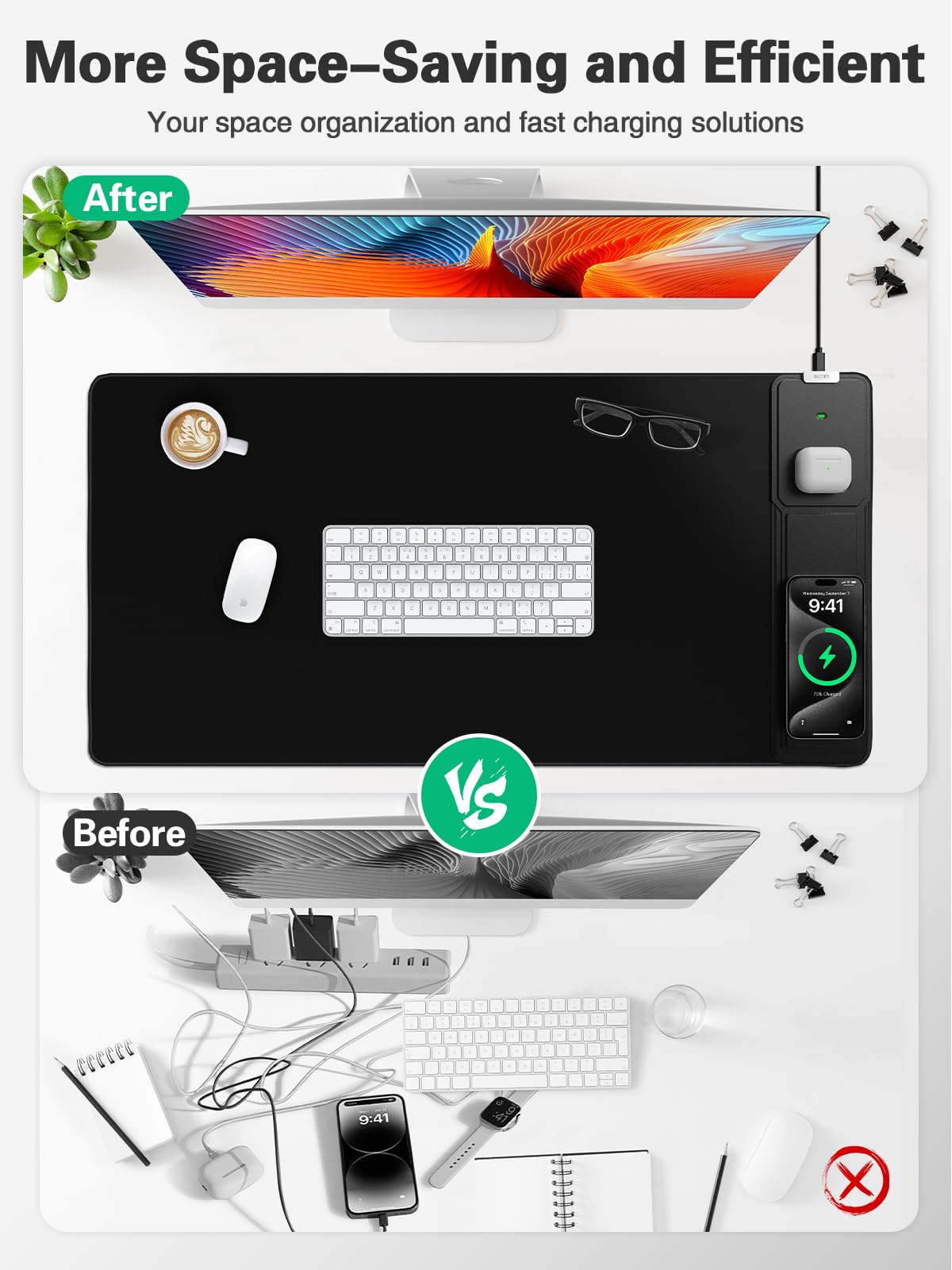 Mouse Pad, Office Desk Mat, Large Gaming Mousepad with Superior Micro-Weave Cloth, XXL Desk Pad