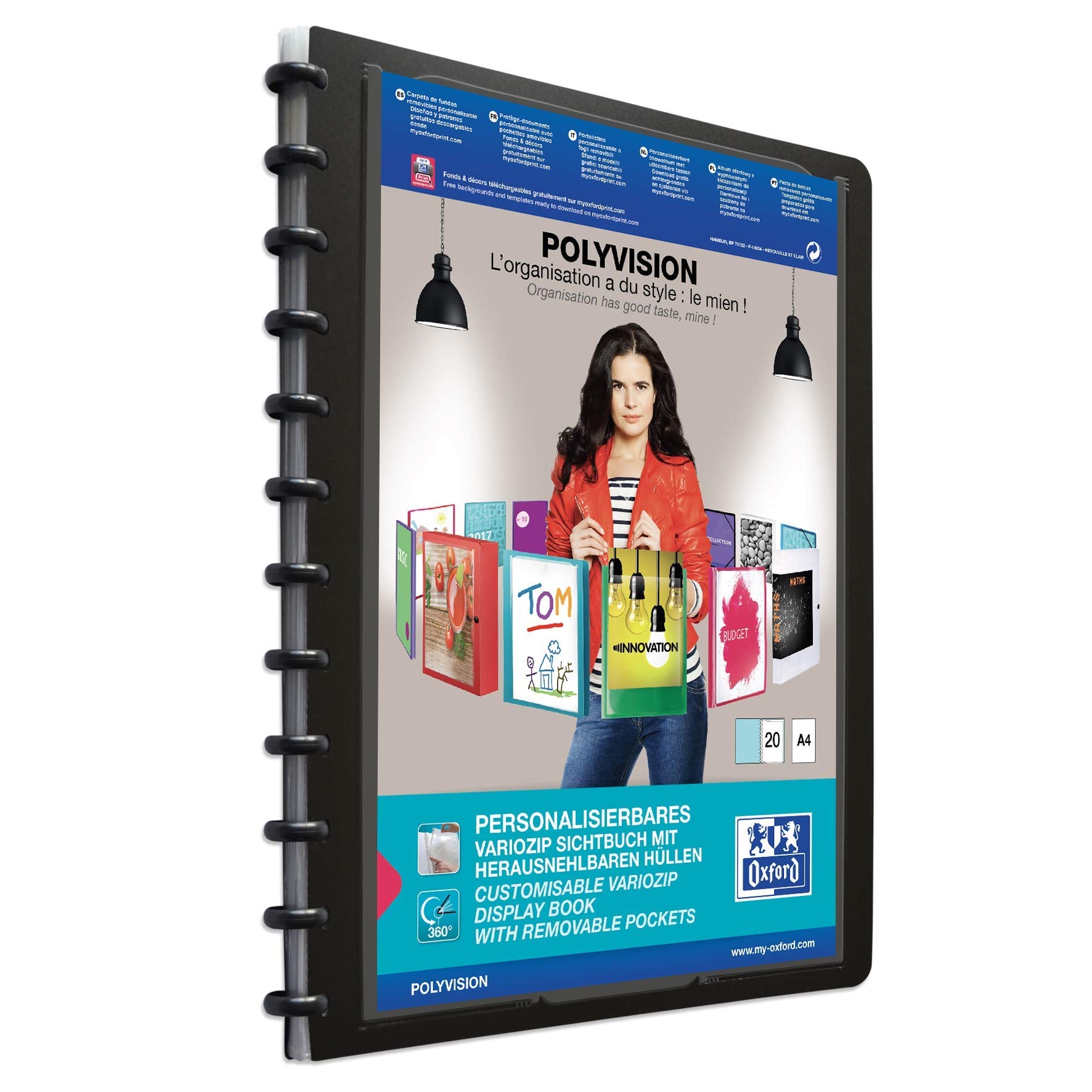 Elba Bürosysteme 61430 Ring Binder with 20 Sleeves A4 235 x 310 mm Black