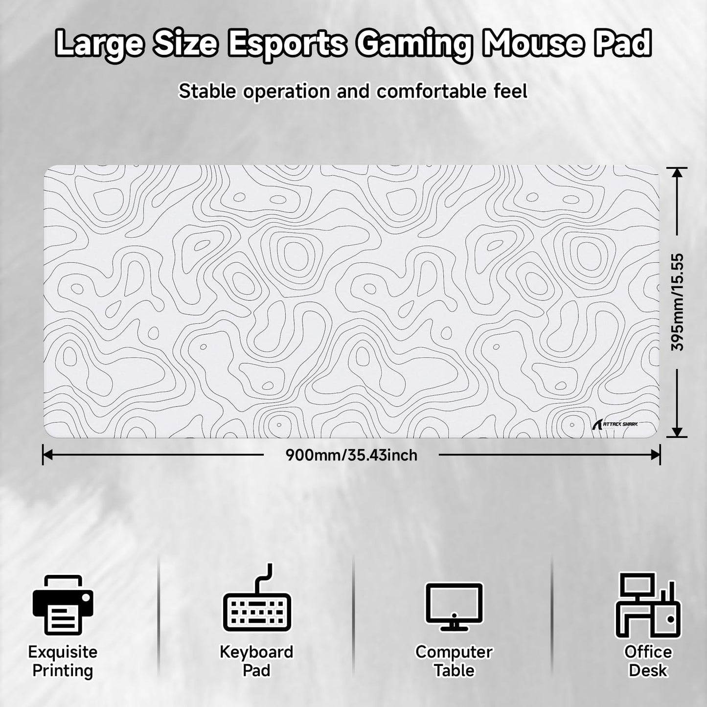 ATTACK SHARK CM02Pro Gaming Mouse Pad for Esports Speed Large Mouse mats for Desk Waterproof
