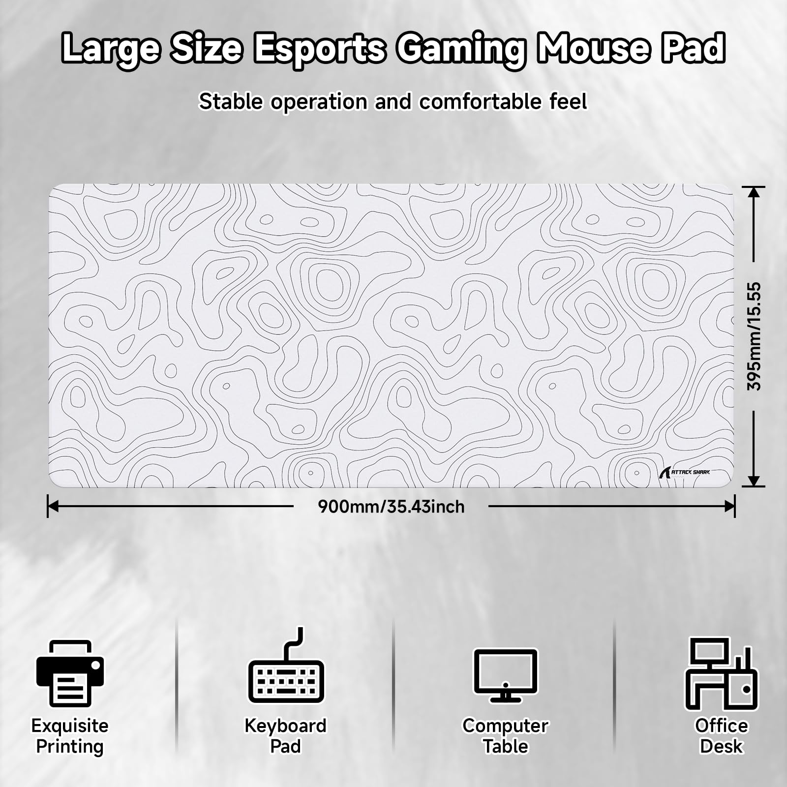 ATTACK SHARK CM02Pro Gaming Mouse Pad for Esports Speed Large Mouse mats for Desk Waterproof