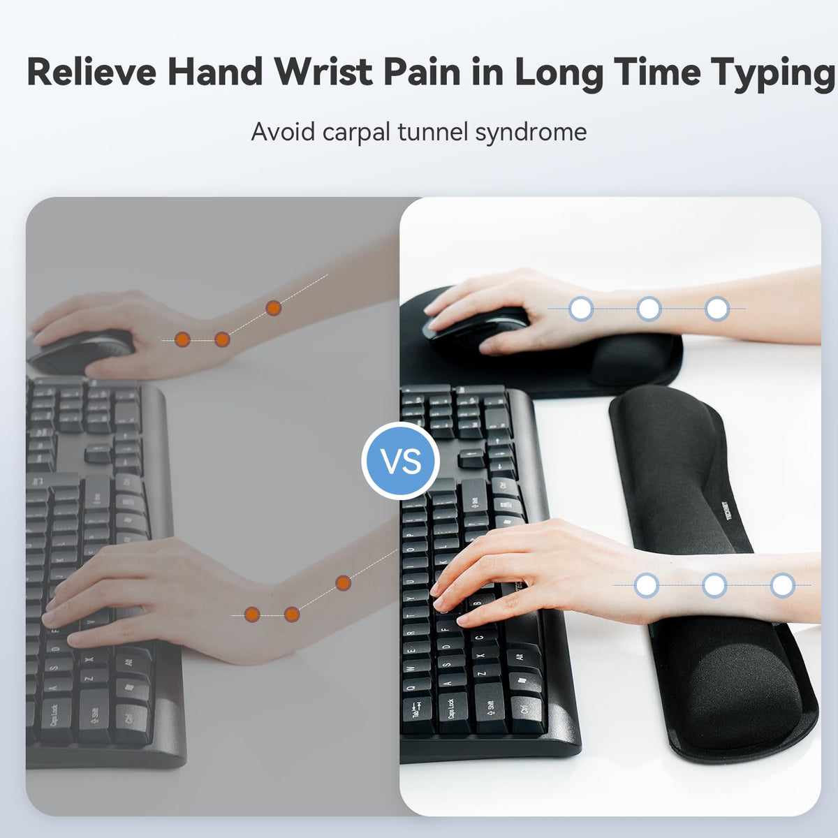 TECKNET Keyboard Wrist Rest and Mouse Pad Set with Wrist Support