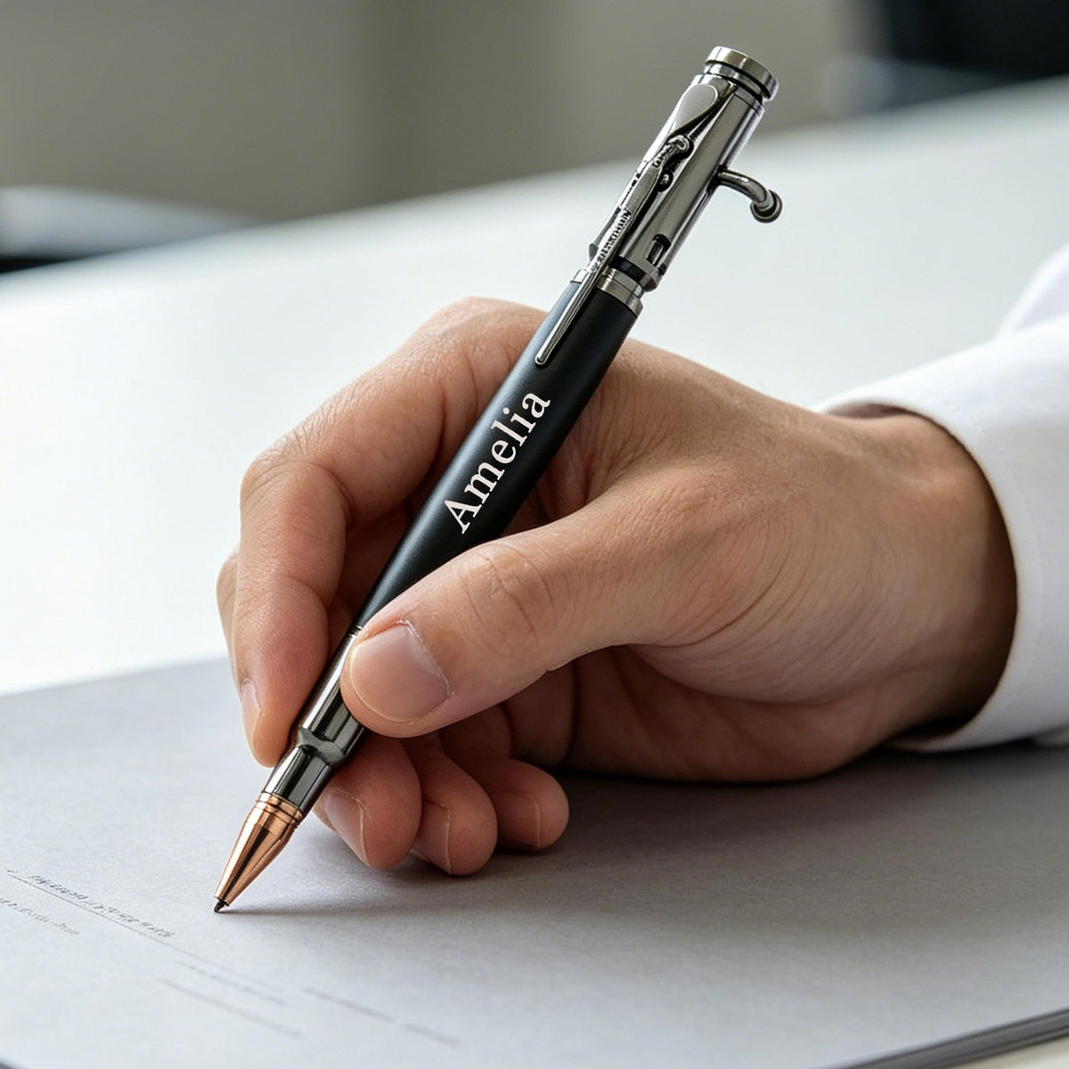 EDSG Personalized Bolt Action Pen, Engraved Metal Ballpoint Pens with Any Name, Bolt Bullet Pens