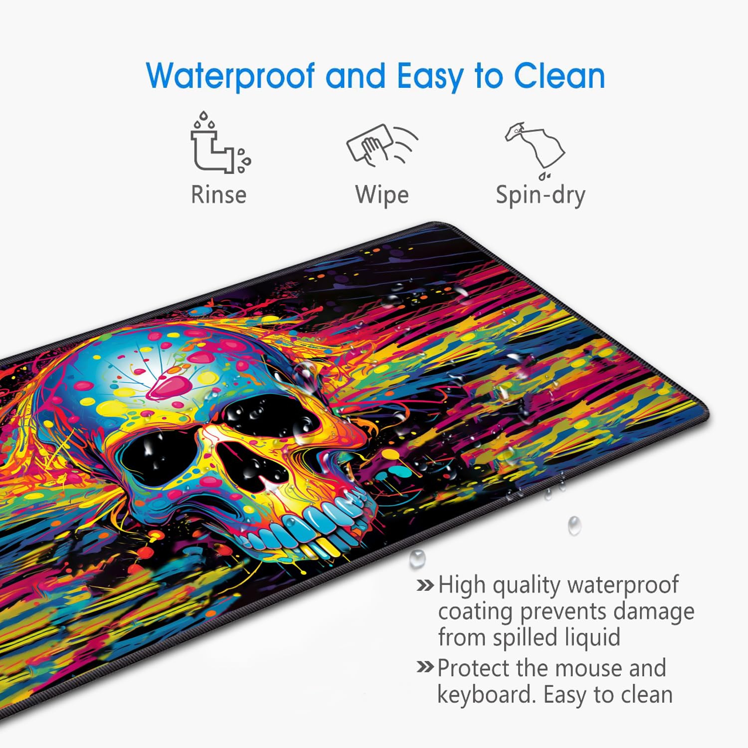 Luasao Desk Pad Mat Gaming Mouse Pads with Coasters Set, Stitched Edges Design Mouse Pad XXL Large