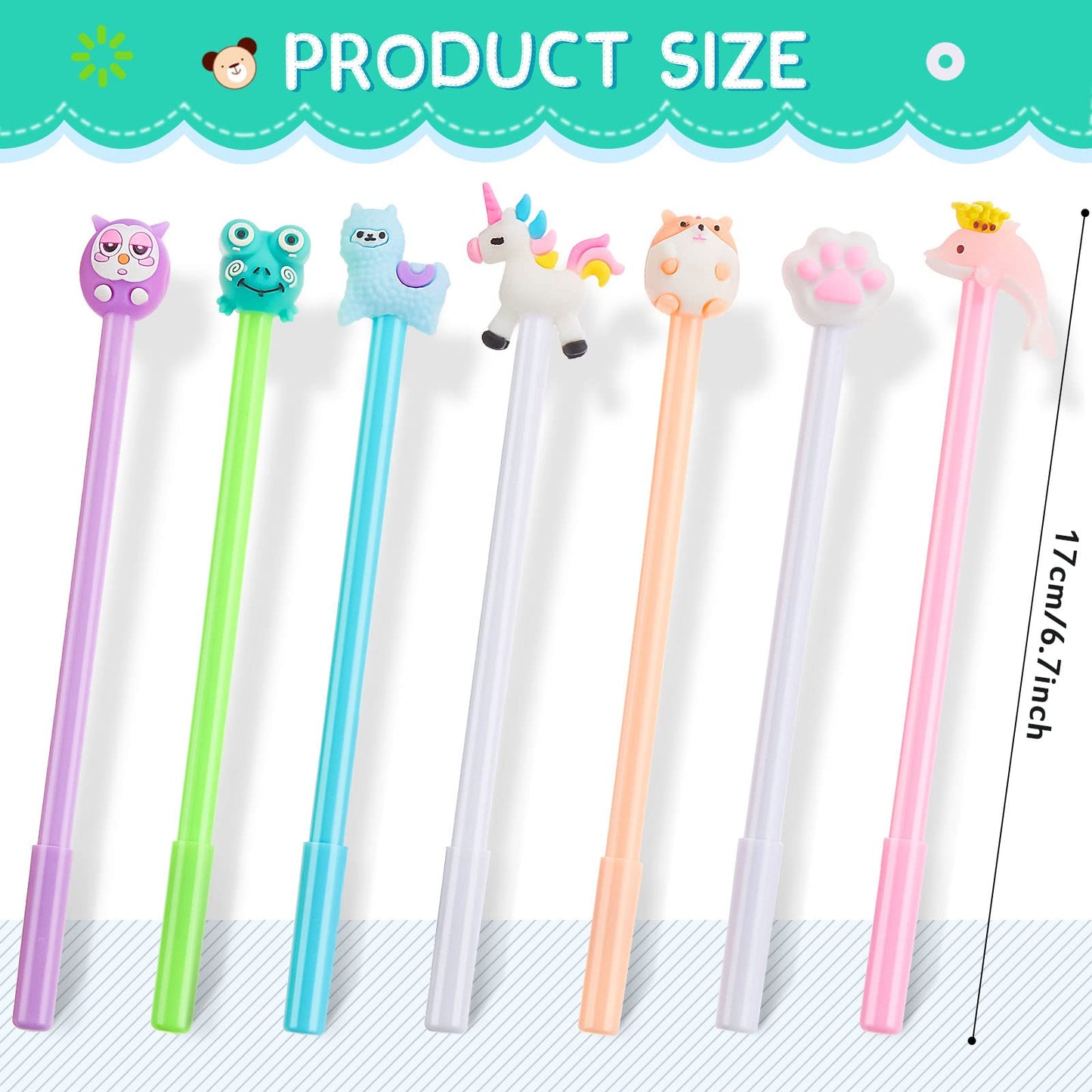 Marspark 80 Pcs Cute Cartoon Animal Pens for Kids Back to School Gifts