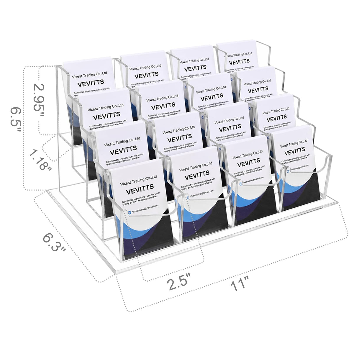 Clear Vertical Business Card Holder for Desk, Office Acrylic Business Card Display Holder Desktop